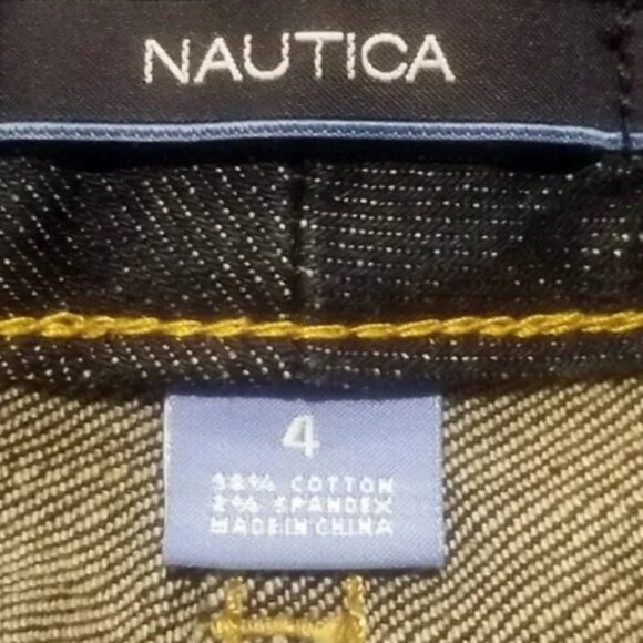 Nwt Nautica Dark Wash Denim Cropped Pants Cuffed Capris Jeans Size 4 Mid-Rise - Picture 13 of 14